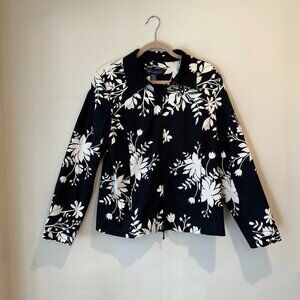 Susan Graver Black and White Floral Blazer